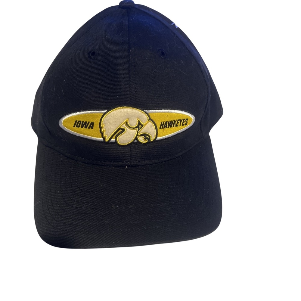 Iowa Hawkeyes Sports College University Hat Cap Strapback Black Yellow BA20D